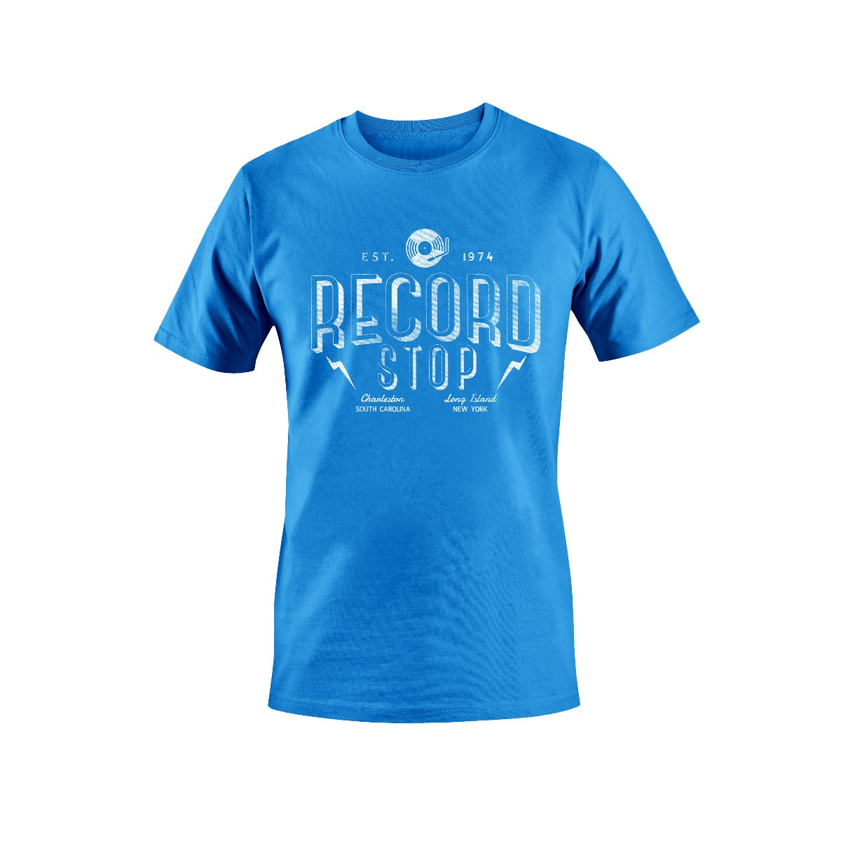 Record Stop CHS Record Stop Vintage Tee-Light Blue-Large | Apparel