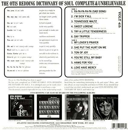 Otis Redding Complete & Unbelievable...The Otis Redding Dictionary Of Soul (2Lp's, 180 Gram Vinyl w/Bonus 7") | Vinyl